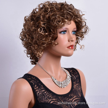 Best-selling Medium curly Wigs deep wave hair brown wig for women